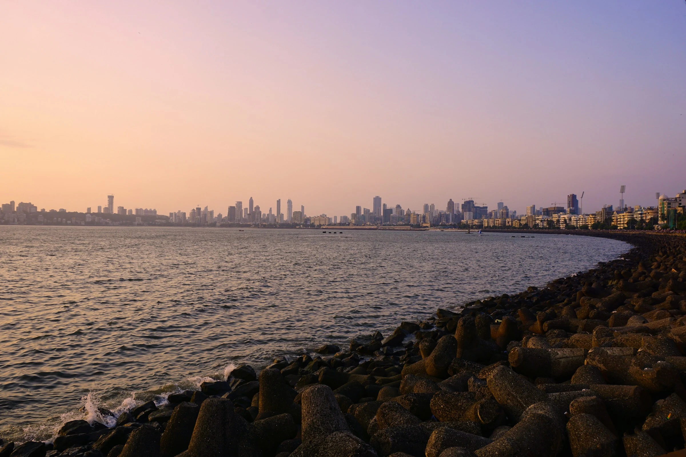 Mumbai's skyline across the water