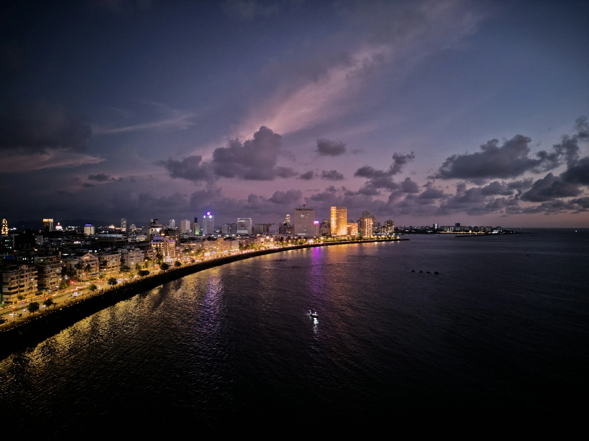 Mumbai's skyline across the bay