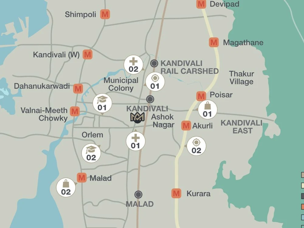 Location map, Matru Ashish, Kandivali West